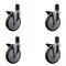 Service Caster 6'' Thermoplastic Rubber Swivel 1-5/8'' Expanding Stem Caster Set with Brake, 4PK SCC-EX20S614-TPRB-PLB-158-4 - alternate 1